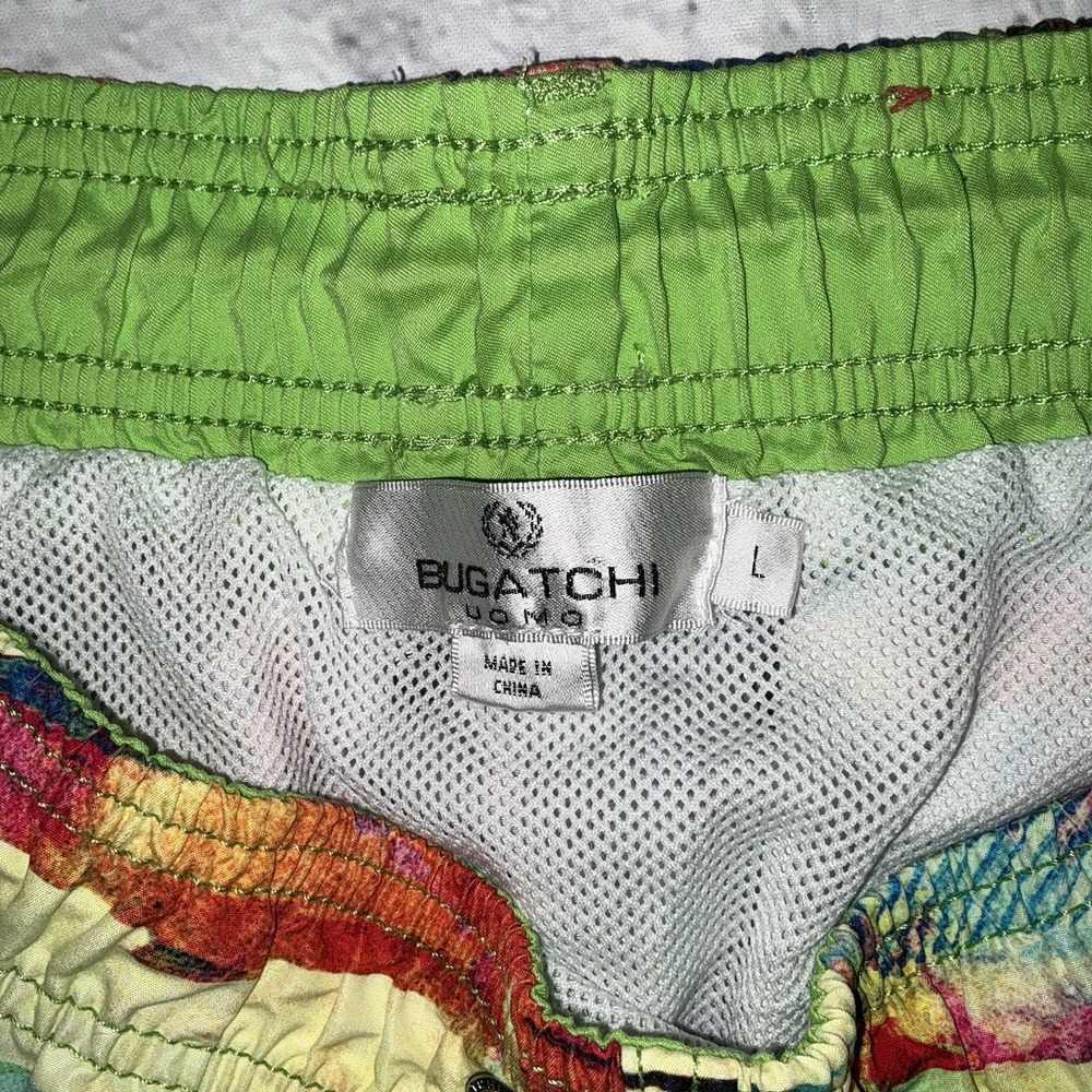 Mens Large Bugatchi Uomo paisley swim trunks shorts lined - Picture 2 of 6